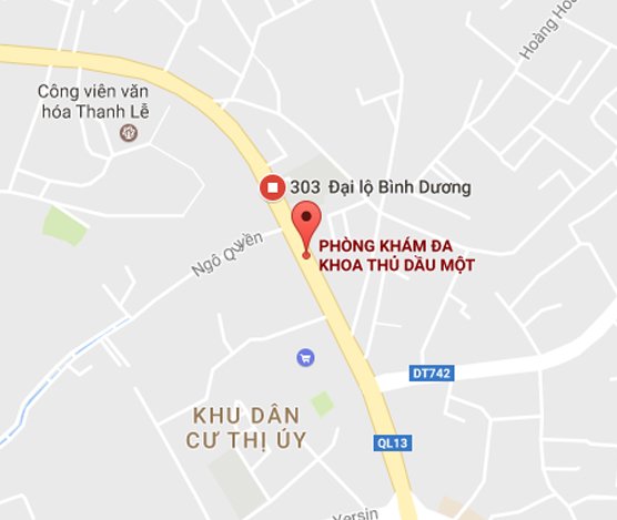 Bản đồ đến phòng khám Nguyễn Trãi - phụ khoa bình dương